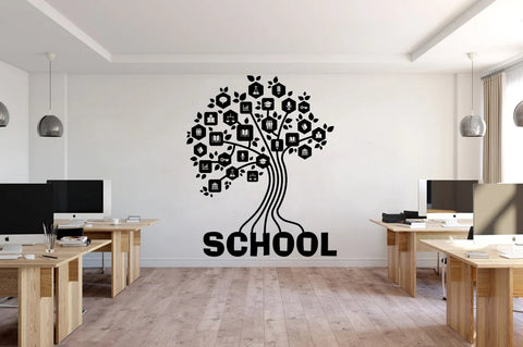 School Tree Wall Decal - Educational Wall Art for Kids' Spaces The Wall Valley