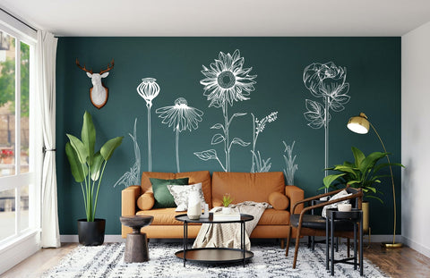 Wildflowers, Reeds, and Grasses Wall Decals – Elegant Nature-Inspired Decor - The Wall Valley The Wall Valley Vinyl Sticker 