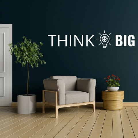 Think Big Office Wall Art Decor - PVC Typography Inspirational & Motivational Piece The Wall Valley