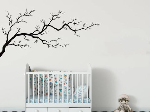 Tree Top Branches Wall Decal - Black Corner Tree Vinyl Sticker The Wall Valley