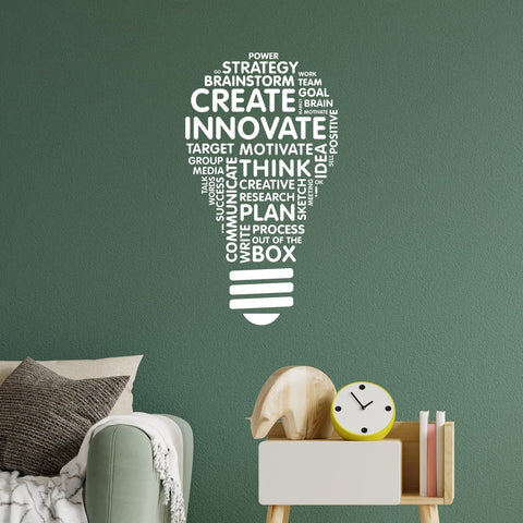 Inspiring Light Bulb Office Quote Wall Decal - Motivational Words for Business Decor - The Wall Valley The Wall Valley Vinyl Sticker 