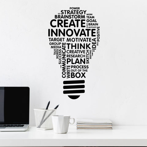 Inspiring Light Bulb Office Quote Wall Decal - Motivational Words for Business Decor - The Wall Valley The Wall Valley Vinyl Sticker 