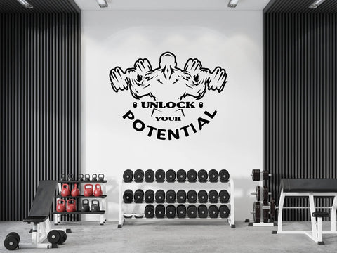 Unlock The Potential – Motivational Gym Wall Decal for Fitness Inspiration The Wall Valley