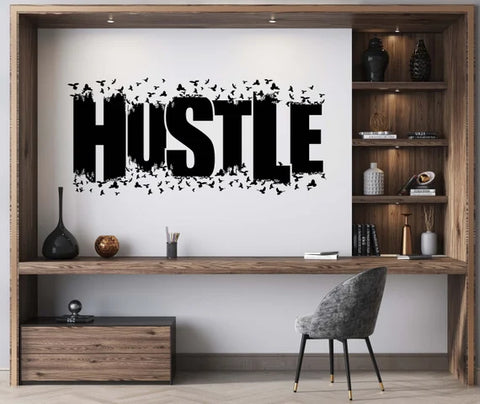 Hustle Wall Decal – Motivational Office Quote Vinyl Sticker for Wall Decor - The Wall Valley