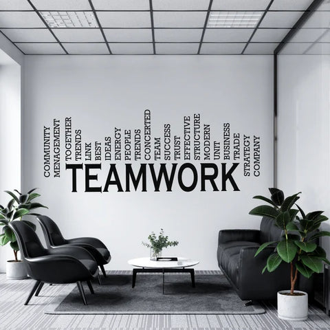 Teamwork Wall Decal – Motivational Vinyl Lettering for Office Walls & Windows - The Wall Valley