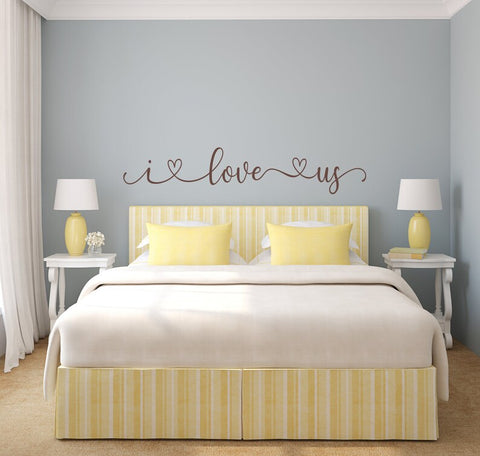 I Love Us" Fancy Style Header Quote – Self-Adhesive Wall Stickers for Decor Lovers The Wall Valley