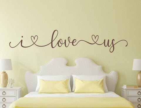 I Love Us" Fancy Style Header Quote – Self-Adhesive Wall Stickers for Decor Lovers The Wall Valley