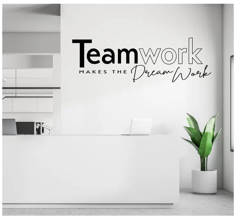 TEAMWORK Makes the Dream Work Wall Decal - Motivational Office Wall Art The Wall Valley