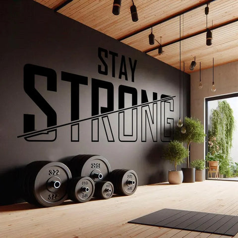 Stay Strong Wall Decal – Motivational Fitness Quote Vinyl Sticker for Home Gym & Workout Rooms - The Wall Valley