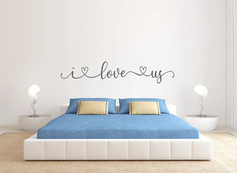 I Love Us" Fancy Style Header Quote – Self-Adhesive Wall Stickers for Decor Lovers The Wall Valley