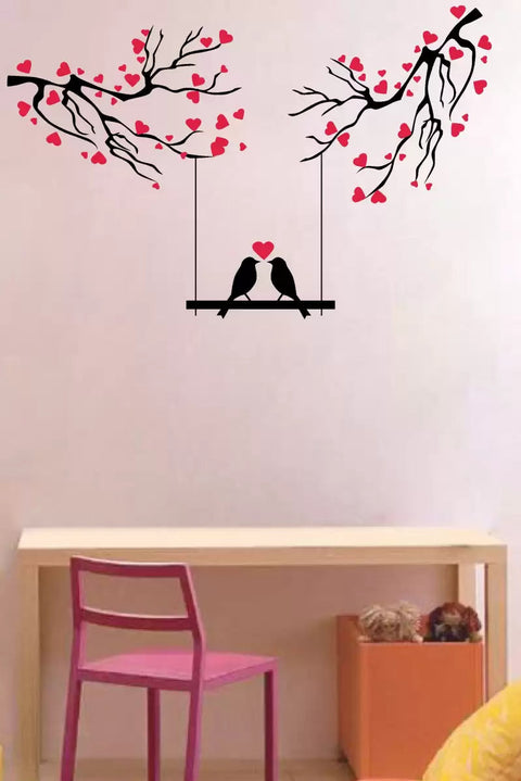 Love Birds Under Love Tree' Wall Sticker – Perfect for Bedroom & Living Room Décor The Wall Valley