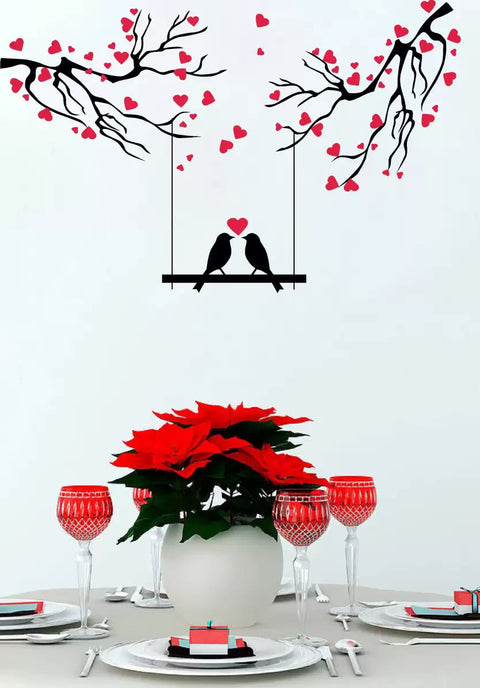 Love Birds Under Love Tree' Wall Sticker – Perfect for Bedroom & Living Room Décor The Wall Valley