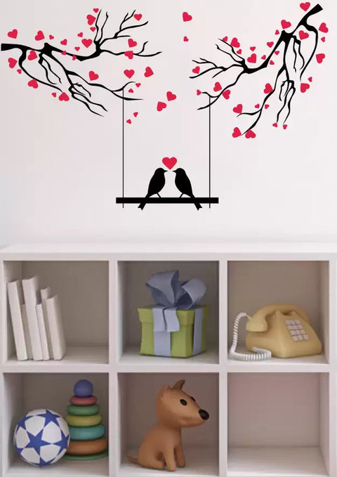 Love Birds Under Love Tree' Wall Sticker – Perfect for Bedroom & Living Room Décor The Wall Valley