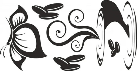 Coffee Butterfly Wall Stickers | Removable Vinyl Kitchen Décor Art The Wall Valley