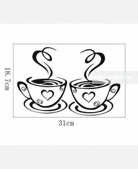 Cafe Kitchen Coffee Wall Sticker | Vinyl Removable Coffee Cup Window Sticker for Afternoon Tea & Kitchen Decor The Wall Valley