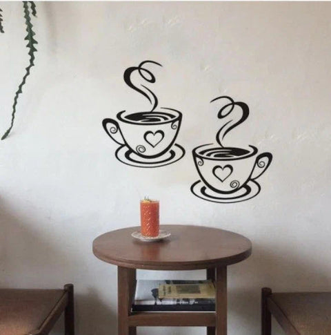 Cafe Kitchen Coffee Wall Sticker | Vinyl Removable Coffee Cup Window Sticker for Afternoon Tea & Kitchen Decor The Wall Valley