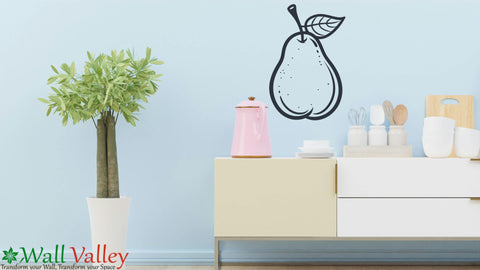 Fruit Doodle – Pear Drawing Art Vinyl Wall Decal for Cooking & Restaurant Decor The Wall Valley