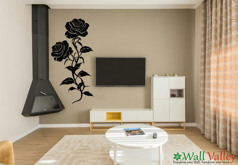 Rose Flowers Twig designed Wall stickers for decor lovers The Wall Valley