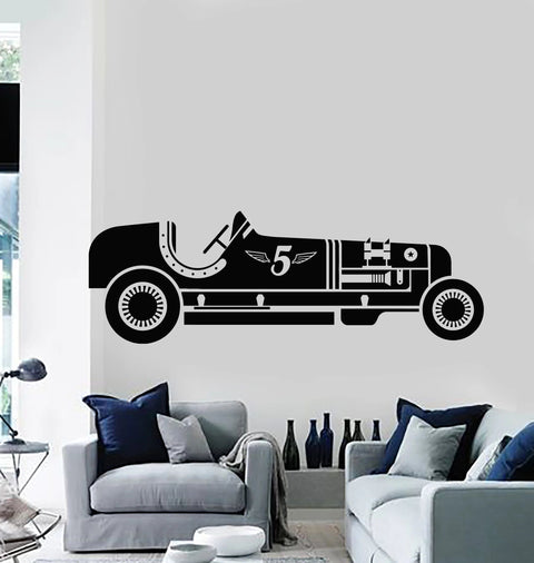 Retro Car Racing Vinyl Wall Decal – Speed Auto Garage Decor Stickers The Wall Valley