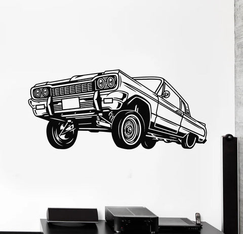Vintage Low Rider Retro Car Wall Decal – Classic Car Concept Wall Art The Wall Valley