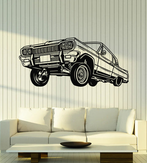 Vintage Low Rider Retro Car Wall Decal – Classic Car Concept Wall Art The Wall Valley