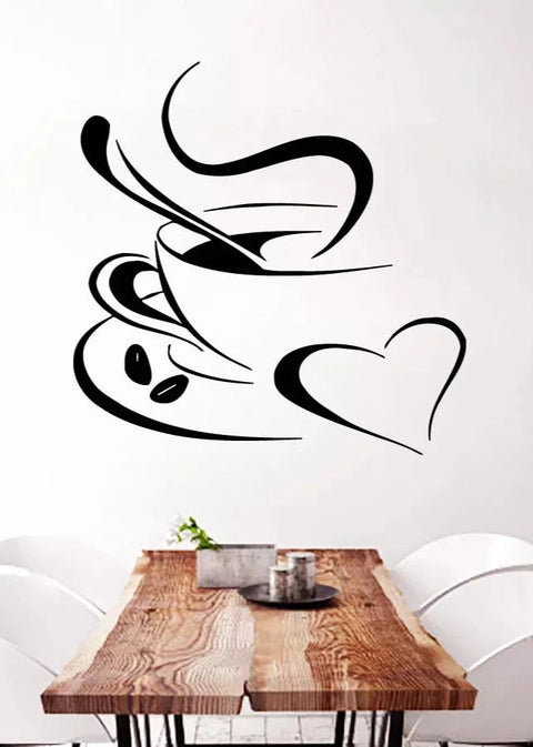 Vinyl Decal Coffee Break | Romantic Coffee Shop Wall Sticker for Kitchen, Cafe, or Restaurant Decoration - The Wall Valley