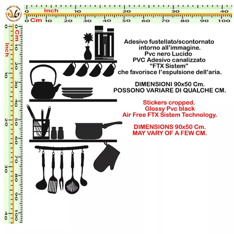 Kitchen Wall Stickers – Cups, Ladles, Plates, and Dishware Vinyl Decal for Modern Kitchen Decor The Wall Valley