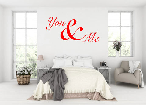 You & Me Wall Sticker – Romantic Vinyl Quote Decal for Bedroom or Living Room - The Wall Valley