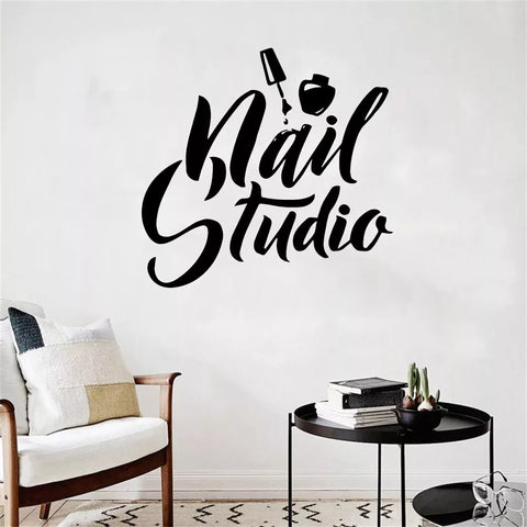 Beauty Salon Wall Decals - Nail Polish Logo Sticker for Nail Studio Decor - The Wall Valley