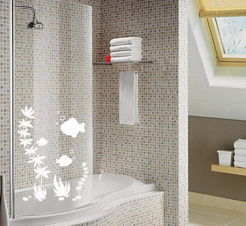 Fish Shower Screen Stickers | Bathroom Wall Stickers & Wall Art Decal Sticker The Wall Valley