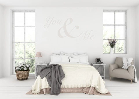 You & Me Wall Sticker – Romantic Vinyl Quote Decal for Bedroom or Living Room - The Wall Valley