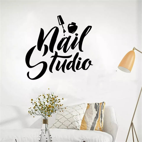 Beauty Salon Wall Decals - Nail Polish Logo Sticker for Nail Studio Decor - The Wall Valley