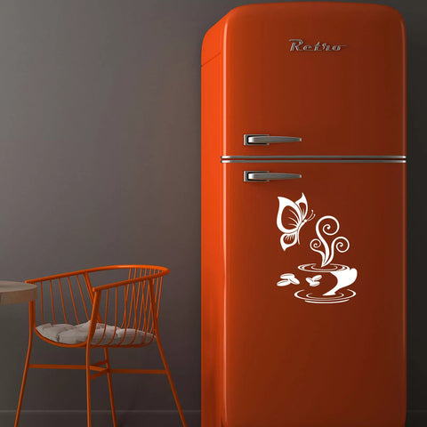 Coffee Butterfly Wall Stickers | Removable Vinyl Kitchen Décor Art The Wall Valley