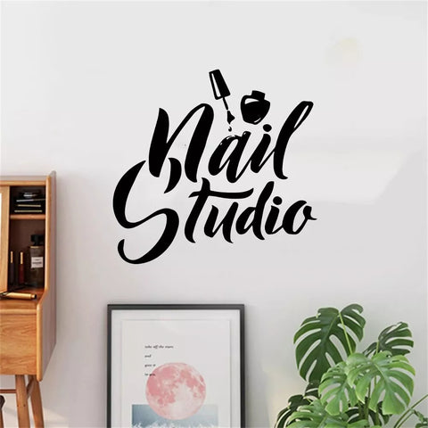 Beauty Salon Wall Decals - Nail Polish Logo Sticker for Nail Studio Decor - The Wall Valley