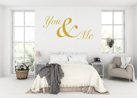 You & Me Wall Sticker – Romantic Vinyl Quote Decal for Bedroom or Living Room - The Wall Valley