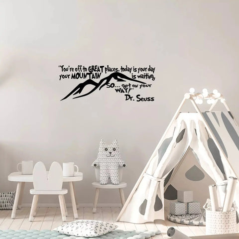 Imprinted Designs You're Off to Great Places. Dr Seuss Quote Vinyl Wall Decal Sticker Art The Wall Valley