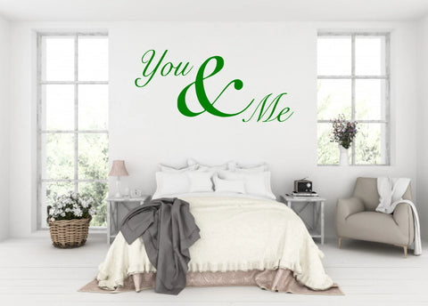 You & Me Wall Sticker – Romantic Vinyl Quote Decal for Bedroom or Living Room - The Wall Valley