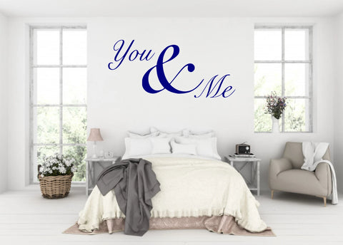 You & Me Wall Sticker – Romantic Vinyl Quote Decal for Bedroom or Living Room - The Wall Valley