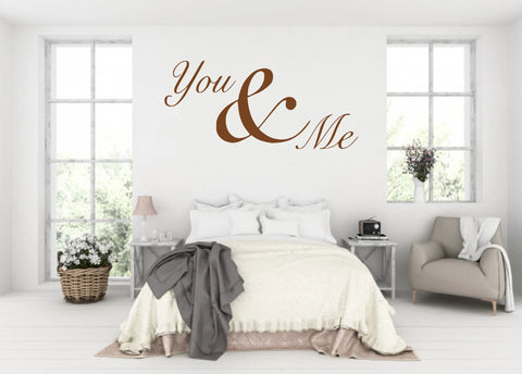 You & Me Wall Sticker – Romantic Vinyl Quote Decal for Bedroom or Living Room - The Wall Valley