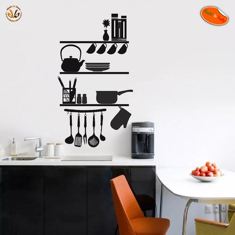 Kitchen Wall Stickers – Cups, Ladles, Plates, and Dishware Vinyl Decal for Modern Kitchen Decor The Wall Valley