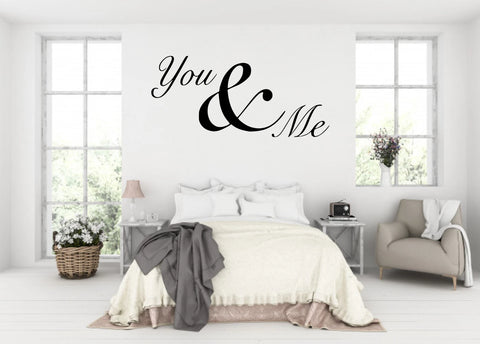 You & Me Wall Sticker – Romantic Vinyl Quote Decal for Bedroom or Living Room - The Wall Valley