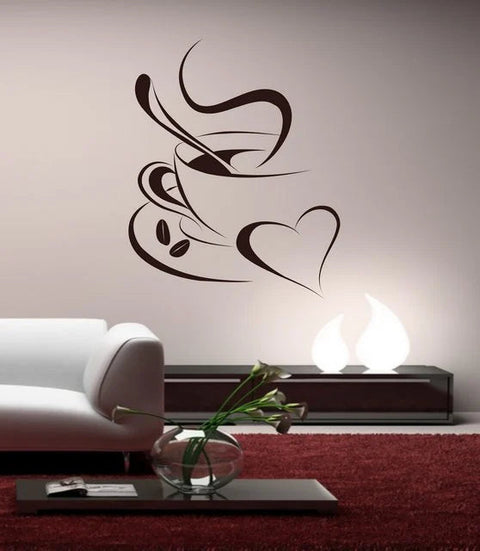 Vinyl Decal Coffee Break | Romantic Coffee Shop Wall Sticker for Kitchen, Cafe, or Restaurant Decoration The Wall Valley