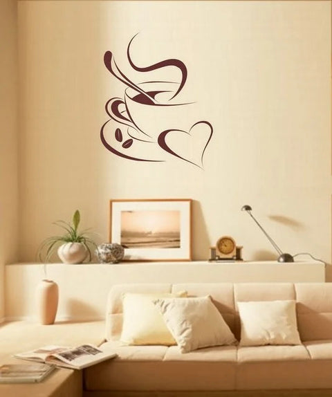 Vinyl Decal Coffee Break | Romantic Coffee Shop Wall Sticker for Kitchen, Cafe, or Restaurant Decoration The Wall Valley