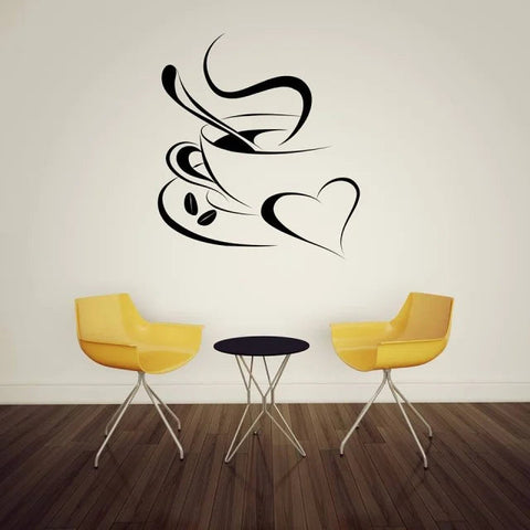 Vinyl Decal Coffee Break | Romantic Coffee Shop Wall Sticker for Kitchen, Cafe, or Restaurant Decoration The Wall Valley