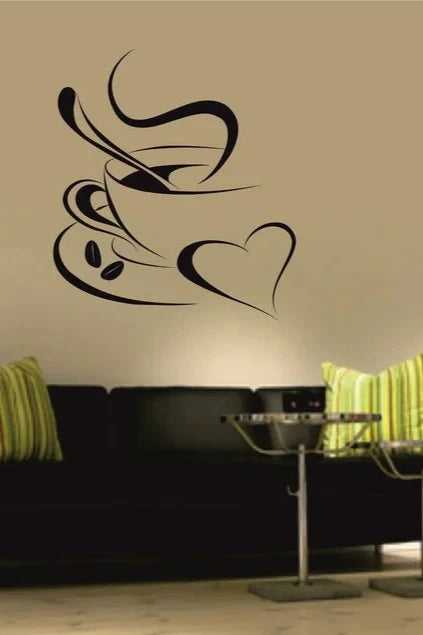 Vinyl Decal Coffee Break | Romantic Coffee Shop Wall Sticker for Kitchen, Cafe, or Restaurant Decoration The Wall Valley