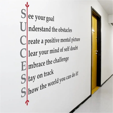 SUCCESS Wall Decal stay focused and achieve greatness wall decal - The Wall Valley