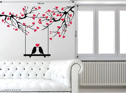 Love Birds Under Love Tree' Wall Sticker – Perfect for Bedroom & Living Room Décor The Wall Valley